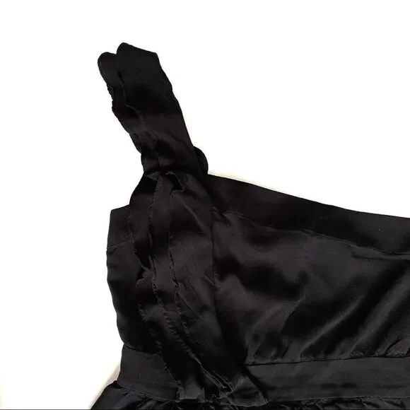 🚨 Bcbgeneration Black One Shoulder Ruffle Tier - Picture 3 of 7